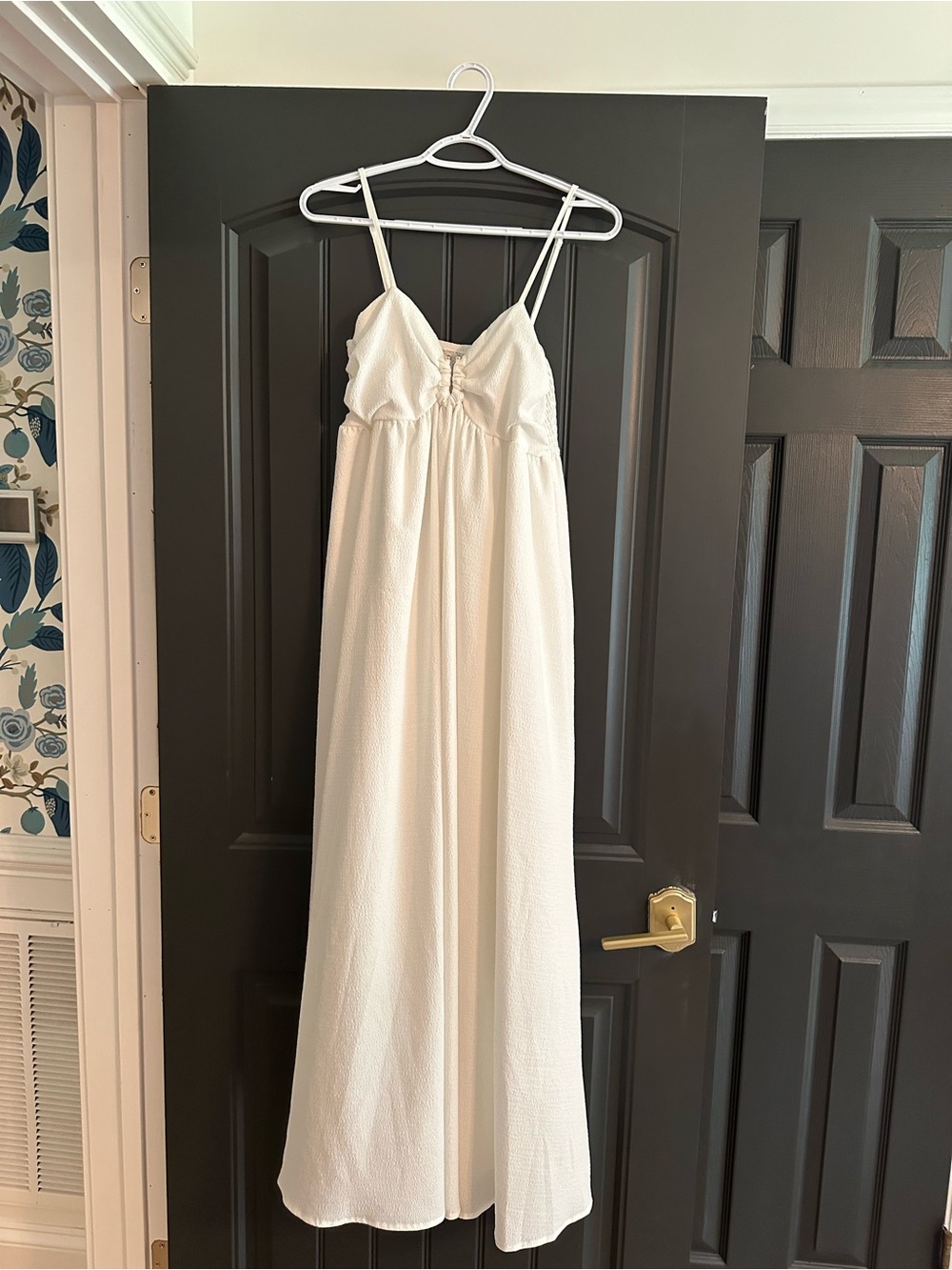 SHEIN White Maxi Dress with Spaghetti Straps